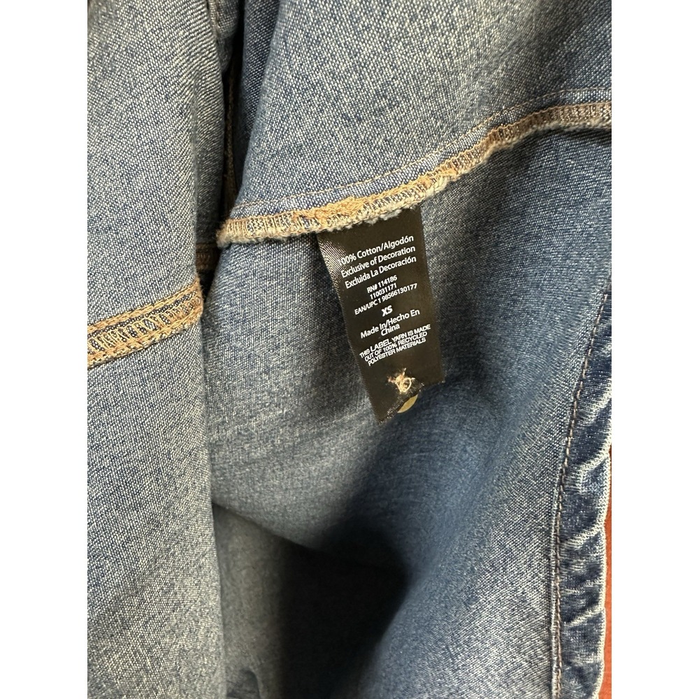Frye Women's Denim Tie Belt Midi Button Front Dress Size XS - Picture 4 of 4